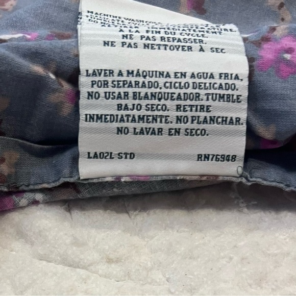 Laura Ashley Sham Patchwork Quilted Floral Blue & Purple Standard Sham - Picture 4 of 9